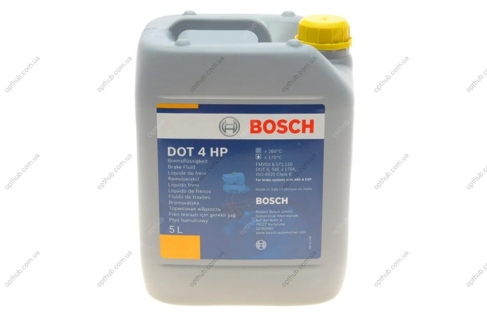 Рідина гальмівна DOT4 HP (5L) (ABS/ESP) (opt-om) BOSCH 1 987 479 114 (фото 1)