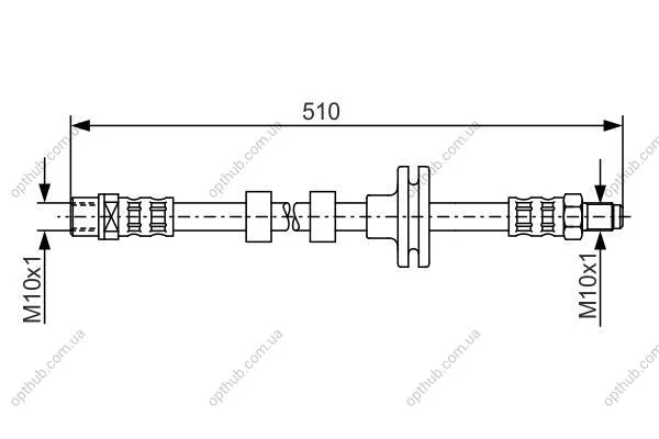 Шланг гальмівний (передній) Land Rover Range Rover III 02-12 (L=481mm) 1 987 481 157 (opt-om) BOSCH 1987481157 (фото 1)