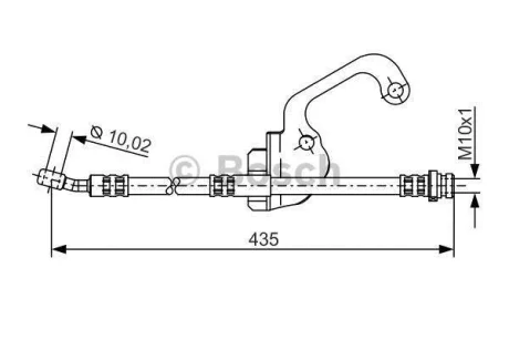 Шланг гальмівний СПЕРЕДУ ЛІВОРУЧ HYUNDAI TERRACAN (HP) 06/01-03/08 -ua BOSCH 1 987 481 299