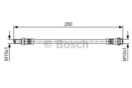 Шланг гальмівний ЗЗАДУ ЛІВОРУЧ/ПРАВОРУЧ FORD TRANSIT 04/06-> / FORD TRANSIT TOURNEO 07/06-> -ua BOSCH 1 987 481 488