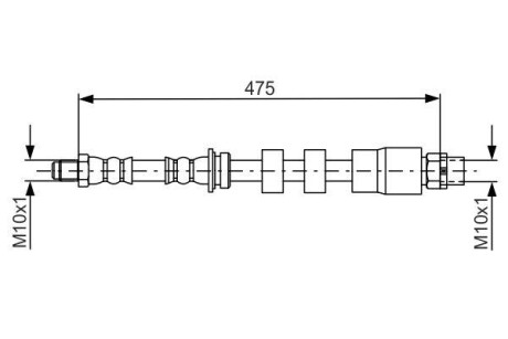 Шланг гальмівний ПЕРЕДН X 1 XDRIVE 18 D 07.12-06.15;X 1 XDRIVE 18 D 11.09-06.12;X 1 XDRIVE 20 D -ua BOSCH 1 987 481 678