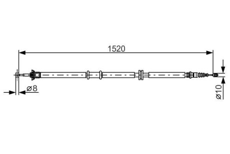 Трос ручного гальма ЗЗАДУ ЛІВОРУЧ FIAT LINEA 1.6 MULTIJET 10.2008 - ; LINEA 1.4 TURBO 03.2007 - -ua BOSCH 1 987 482 290