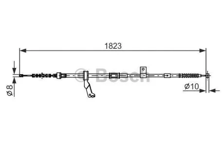 Трос ручного тормоза СЗАДА ПРОВЕРЬ TOYOTA AVENSIS 1.8I 16V 01.2003 - 11.2008; AVENSIS 1.8I 16V W BOSCH 1 987 482 297