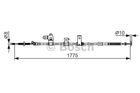 Трос стояночного гальма задн лів (1775мм) TOYOTA PRIUS 1.5H 09.03-12.09 BOSCH 1987482347
