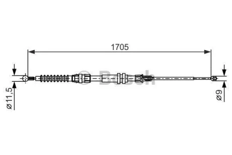 Трос ручника (задній) VW Caddy 04-15 (L=1705mm) (opt-om) BOSCH 1 987 482 377