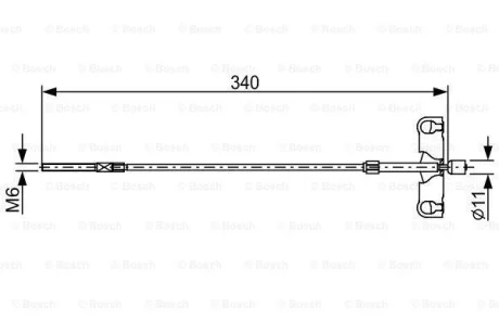 Трос ручника (передний) Toyota Auris 06-12 (L-340mm) (opt-om) BOSCH 1 987 482 651
