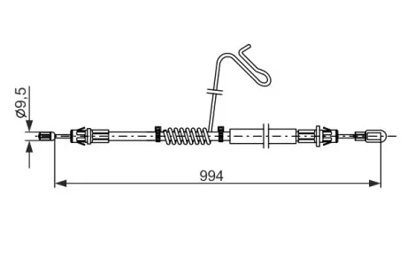 Трос ручного гальма ЗЗАДУ ПРАВОРУЧ FORD TRANSIT (FA_ _) 2006-2014 1 987 482 882-ua BOSCH 1987482882