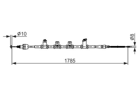 Трос ручного гальма ЗЗАДУ ЛІВОРУЧ HYUNDAI IX35/TUCSON 2009-2013 -ua BOSCH 1 987 482 921