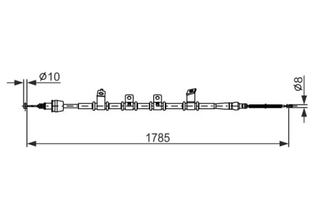 Трос ручного гальма ЗЗАДУ ПРАВОРУЧ HYUNDAI IX35/TUCSON 2009-2013 -ua BOSCH 1 987 482 922