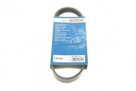 Ремінь генератора VW Golf V/Passat/Touran 1.4TSI 05-/Skoda Fabia 1.4 TSI RS 10-14 (5PK491) UA63 BOSCH 1 987 945 731