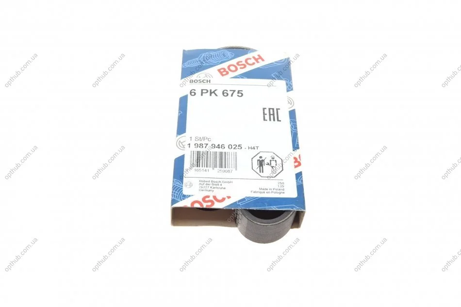 Ремінь генератора Nissan Micra 1.0-1.4i 16V 92-03 (6PK675) (opt-om) BOSCH 1 987 946 025 (фото 1)