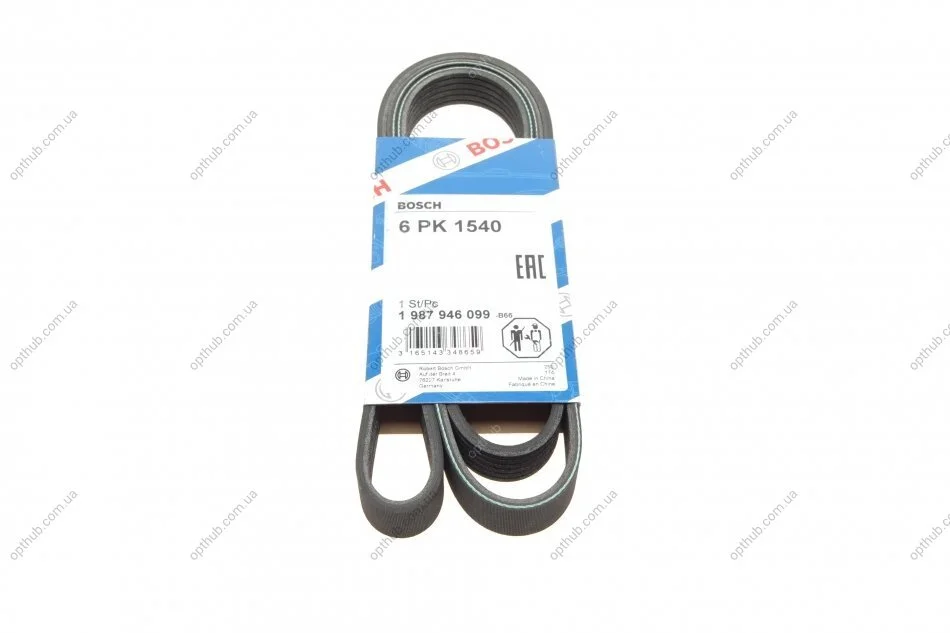 Ремінь клиновий 6pk1540 (Вир-во Bosch) BOSCH 1 987 946 099 (фото 1)