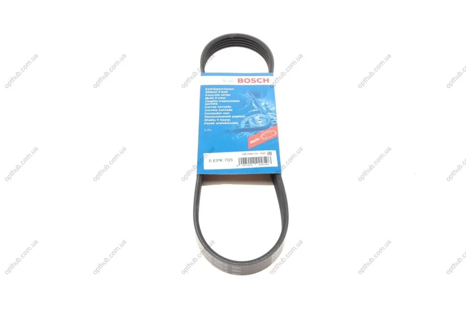 Ремінь генератора Ford C-Max/ Focus/ Volvo S40 1.8-2.0 06-12 (5PK705) UA63 BOSCH 1 987 946 134 (фото 1)