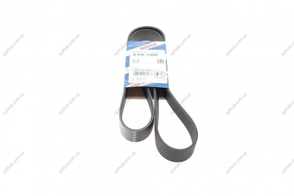 Ремінь генератора BMW 3 (F30/F80)/5 (F10)/ X5 (F15/F85)/ X6 (F16/F86) 13- (8PK1395) (N55) UA63 BOSCH 1 987 947 048 (фото 1)