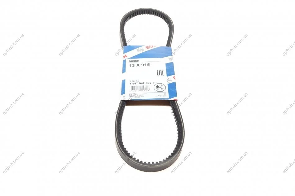 Ремінь генератора Audi 100/200/80/90 82-96 (13x915) UA63 BOSCH 1 987 947 502 (фото 1)