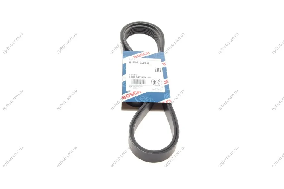 Ремінь генератора MB C-class (W202)/E-class (W211) 2.2CDI/2.7CDI 98-09 (OM612)(6PK2253) (opt-om) BOSCH 1 987 947 569 (фото 1)