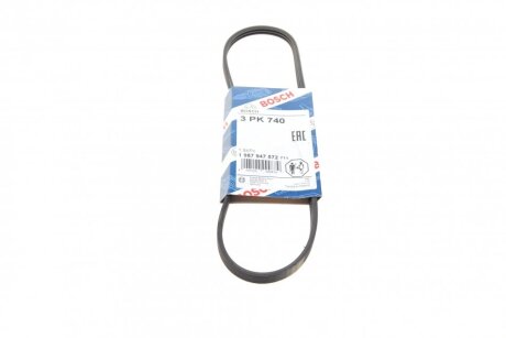 Ремінь генератора Renault Clio/Kangoo 1.2 98- (3PK740) (opt-om) BOSCH 1 987 947 572