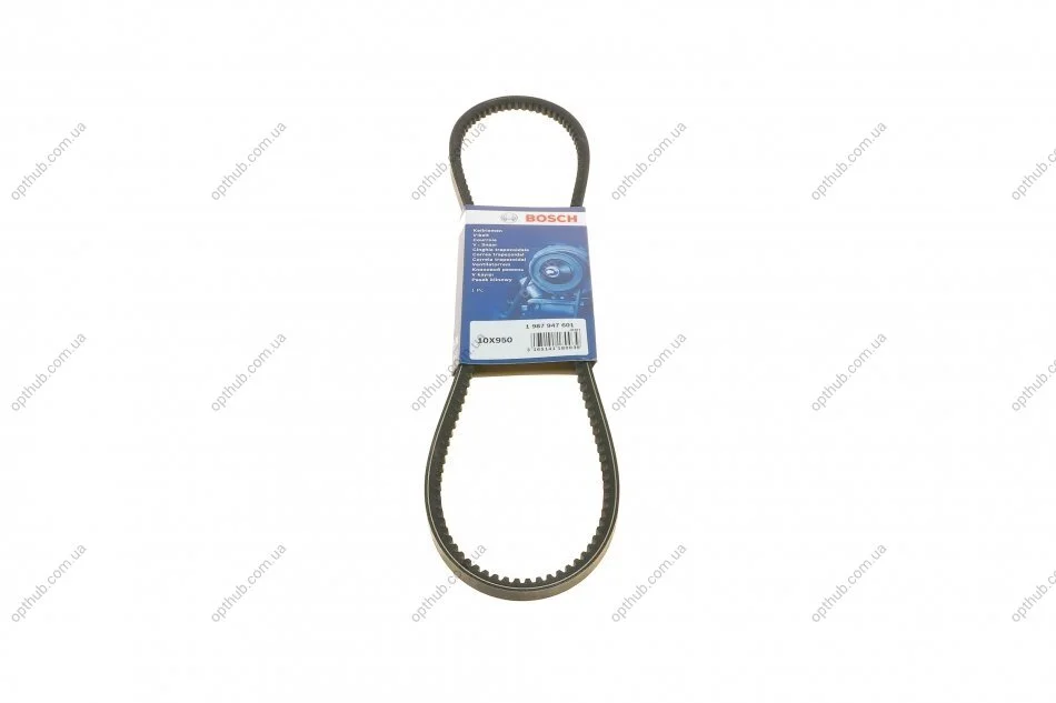 Ремінь генератора клиновий VW Golf II/VW Passat B3/B4/Audi 80/100 1.6/1.8/2.0 79-88 (opt-om) BOSCH 1 987 947 601 (фото 1)