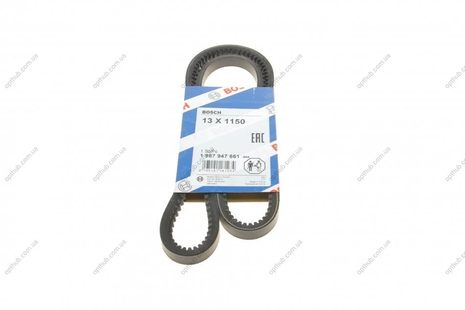 Ремінь генератора VW T3 1.9/2.1 82-92/MB W123 2.0-3.0D 77-85 (13x1150) UA63 BOSCH 1 987 947 661 (фото 1)