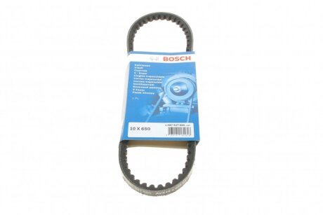 Ремінь генератора VW T4 1.9D/TD 00-03/Peugeot 405/309/205 1.8/1.9D 88-97 (10x650) (opt-om) BOSCH 1 987 947 680