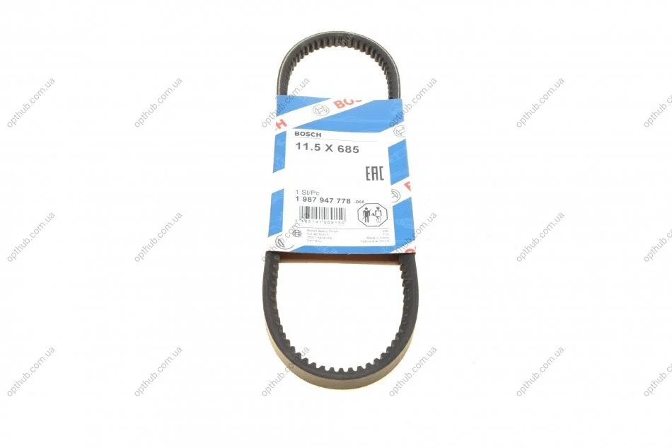 Ремінь генератора Seat Ibiza II/VW Golf/Passat 1.4-2.0 -02 (11.5x685) UA63 BOSCH 1 987 947 778 (фото 1)