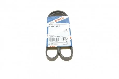 Ремінь генератора Fiat Brava 95-01/Peugeot 205/305 83-89/Renault Espace/Laguna 3.0 96-01 (4 UA63 BOSCH 1 987 947 809