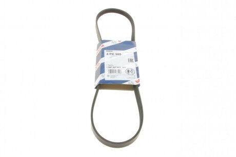 Ремінь генератора Fiat Ducato 2.3JTD 02-(AC)/Mitsubishi L400 2.0/2.4 94-05 (4PK985) UA63 BOSCH 1 987 947 811