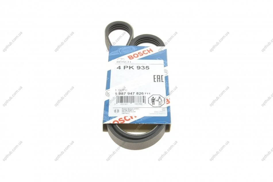 Ремінь генератора Mitsubishi Galant 1.8/2.0 87-03/Toyota Hilux 2.4 97-05 (4PK935) UA63 BOSCH 1 987 947 826 (фото 1)