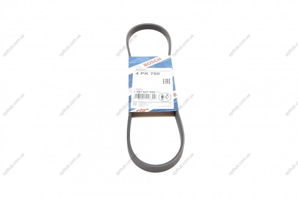 Ремінь генератора Smart Fortwo 0.6-0.7i 02-07/Mitsubishi Colt 1.5 05-12 (4PK790) UA63 BOSCH 1 987 947 856 (фото 1)