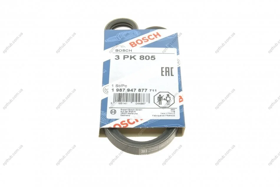 Ремінь генератора Mazda CX 5 (3PK800) (opt-om) BOSCH 1 987 947 877 (фото 1)