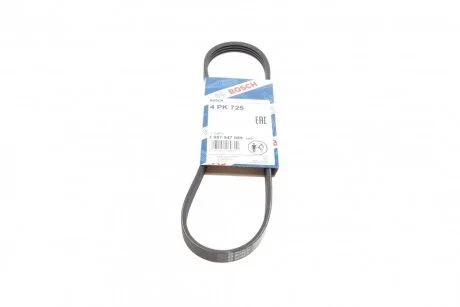 Ремінь генератора Renault Kangoo 1.6i 08-/ Nissan Micra1.0-1.4 92-03 (4PK725) UA63 BOSCH 1 987 947 889