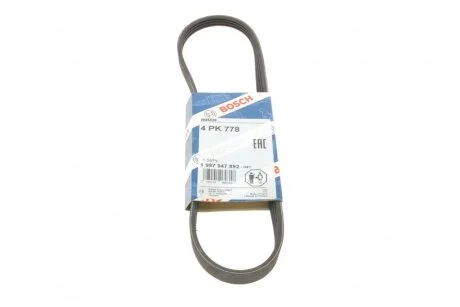 Реминь генератора Mitsubishi Carisma 1.6 95-06/ Hyundai Atos/Gets 1.1 97-09 (4PK778) (opt-om) BOSCH 1 987 947 892