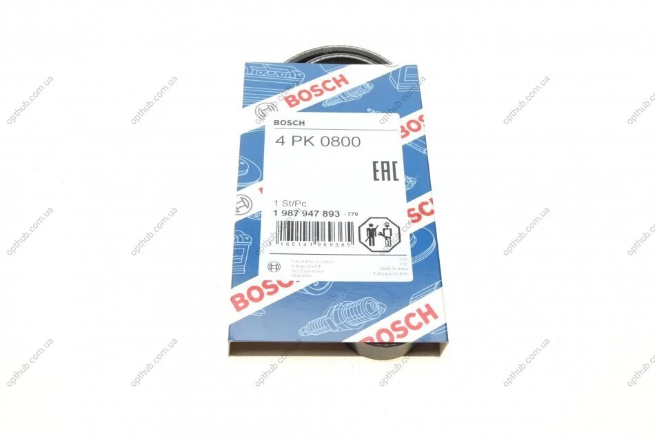 Ремінь генератора Honda Civic VI/Nissan Primera/Citroen Berlingo 1.4-1.6 16V 94-05 (4PK800) UA63 BOSCH 1 987 947 893 (фото 1)