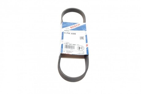 Ремінь генератора Ford Escort VI/VII/Peugeot 405 1.8 D/TD 88-99 (5PK698) UA63 BOSCH 1 987 947 908