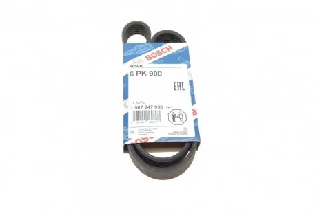 Ремінь поліклін. 6PK900 (вир-во Bosch) BOSCH 1 987 947 936