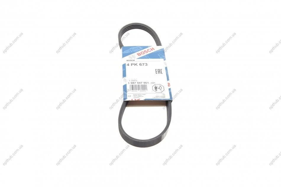 Ремінь генератора Hyundai i10/i20/i30 1.1/1.6CRDi 08-13/Fiat Doblo/Punto/Stilo 1.2/1.4 (opt-om) BOSCH 1 987 947 961 (фото 1)