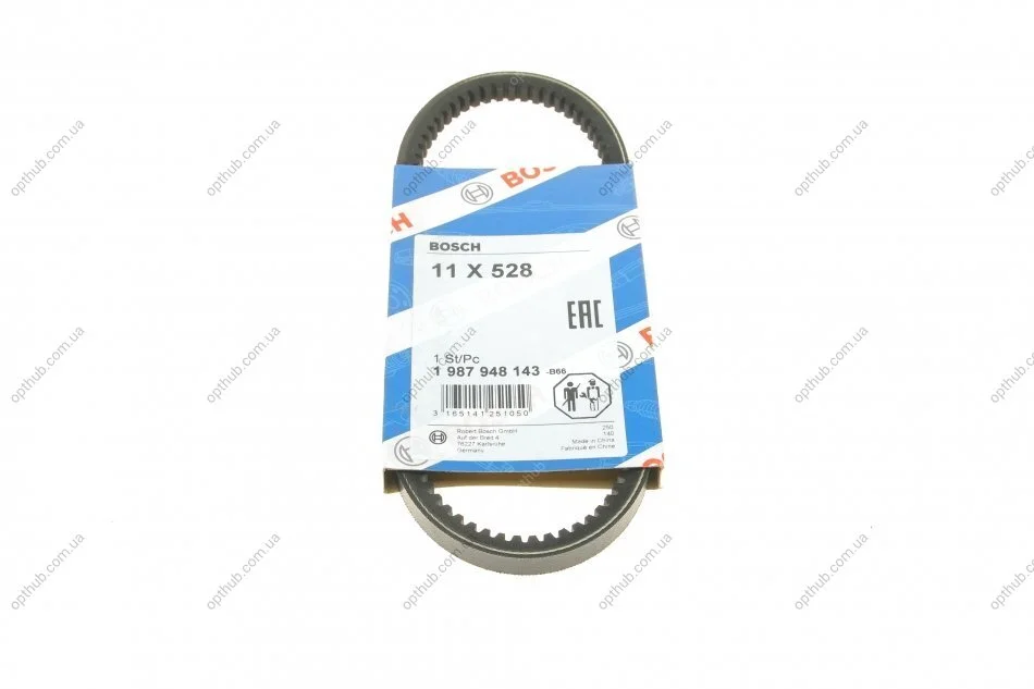 Ремінь генератора Audi A4/A6/VW Passat 1.8T 96-00 (11x528) UA63 BOSCH 1 987 948 143 (фото 1)