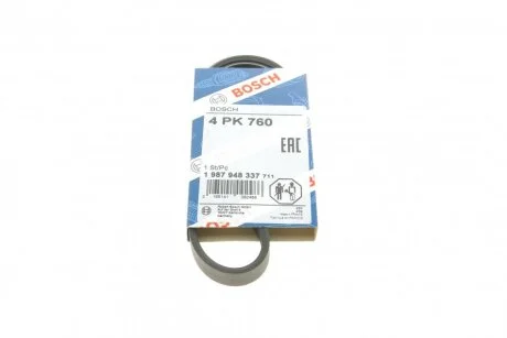 Реминь генератора Opel Agila 1.0/1.2 08-14/Suzuki Swift 1.2 10- (4PK760) (opt-om) BOSCH 1 987 948 337