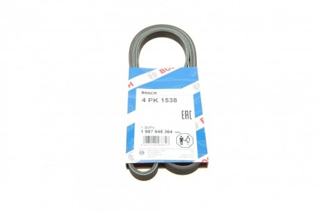 Ремінь генератора Renault Kangoo 1.2 98- / Dacia Logan/Sandero 1.2 12- (4PK1538) UA63 BOSCH 1 987 948 364