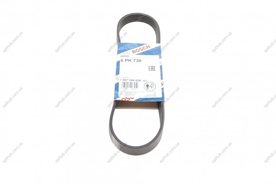 Ремінь генератора Citroen Berlingo/Fiat Ducato/Peugeot Boxer/Expert 1.9 D/TD 96-03 (6PK730) UA63 BOSCH 1 987 948 428 (фото 1)