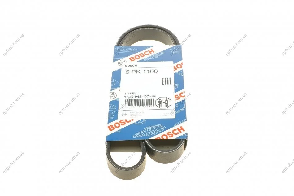 Ремінь поліклін. 6PK1100 (вир-во Bosch) BOSCH 1 987 948 437 (фото 1)