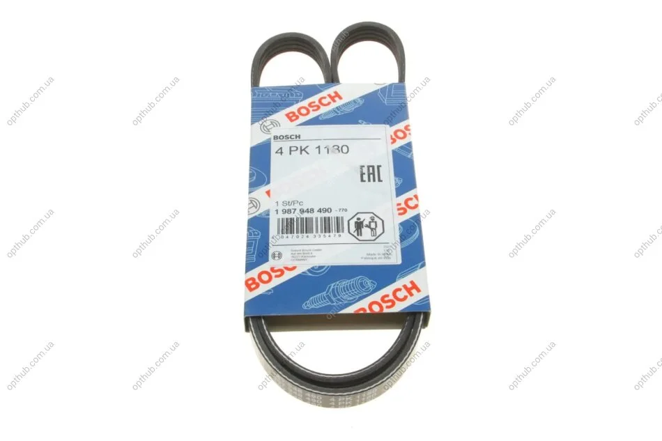 Ремінь генератора Toyota Yaris 1.5/1.3 99-05 (4PK1180) UA63 BOSCH 1 987 948 490 (фото 1)