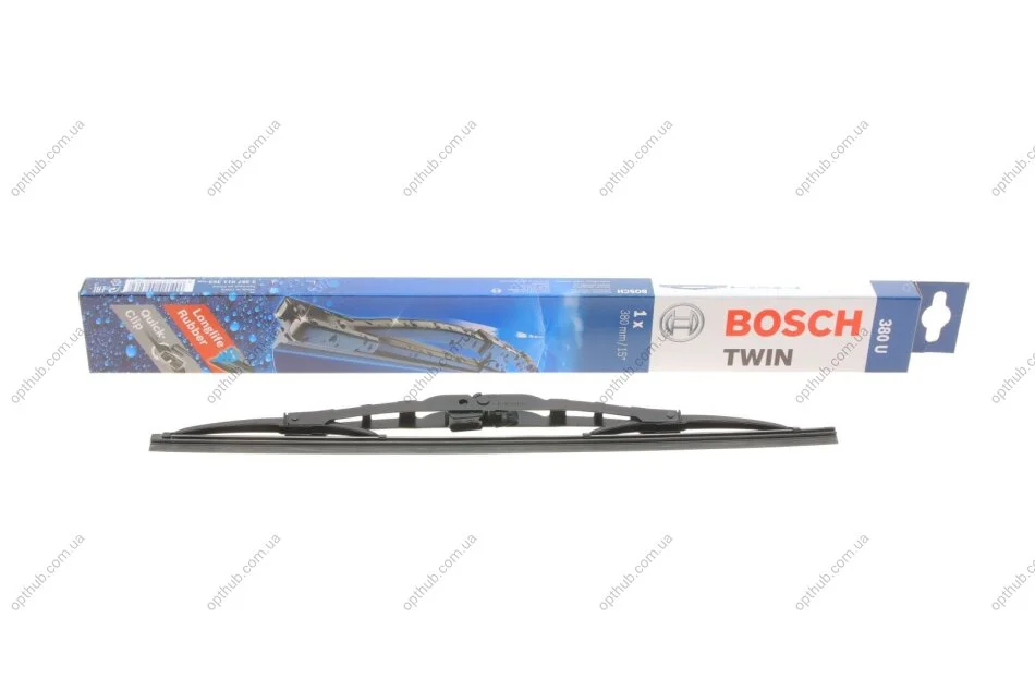 Щітка склоочисника (380мм) Audi A4/A6/Chevrolet Aveo/Renault Kangoo 96- (opt-om) BOSCH 3 397 011 353 (фото 1)