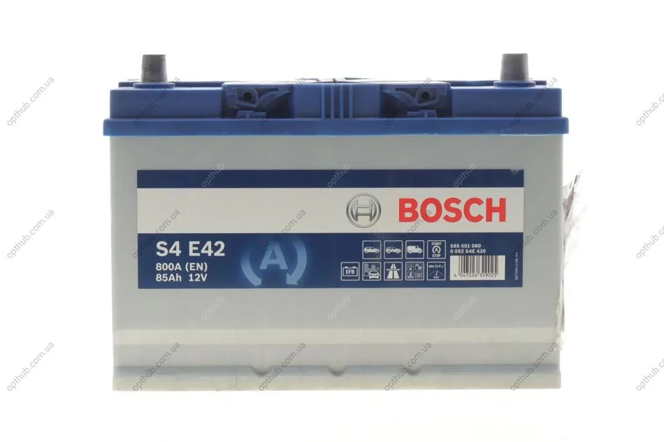 Акумулятор Bosch 12В/85Аг/800А/21,69кг BOSCH DSC0092S4E420 (фото 1)