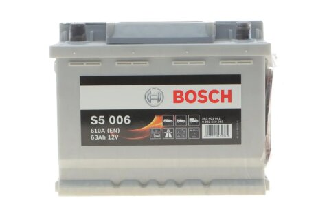 Аккумулятор 12В/63Ач/610А/14,849кг BOSCH DSC0092S50060