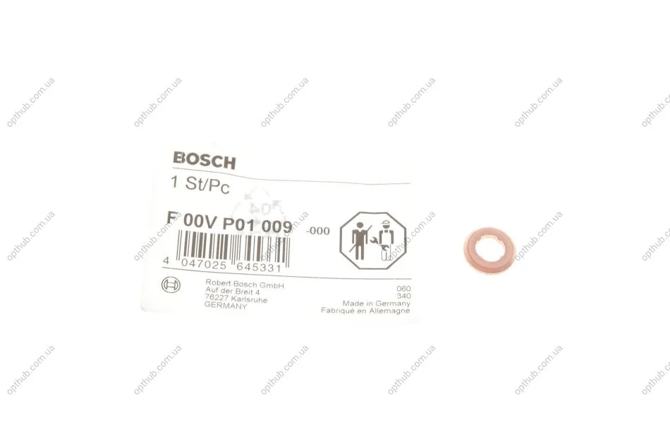 Шайба під форсунку VW Touareg 3.0 V6/4.2 V8 TDI/Audi A4/A6/A7 3.0TDI 08- (opt-om) BOSCH F 00V P01 009 (фото 1)