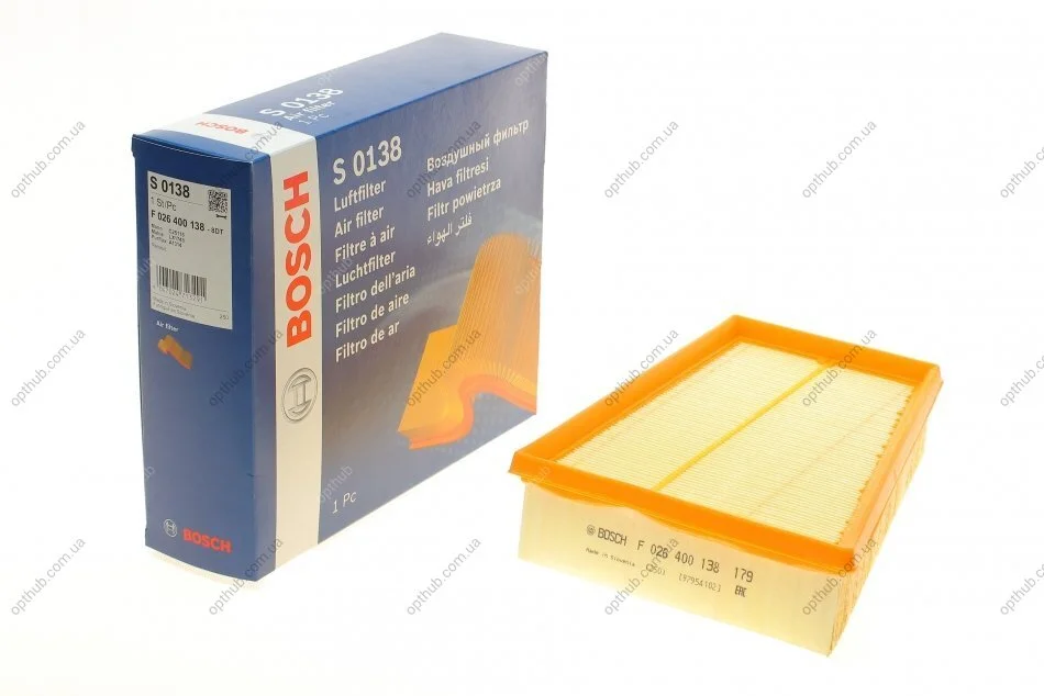 Фільтр повітряний RENAULT (вир-во Bosch) F026400138 BOSCH F 026 400 138 (фото 1)