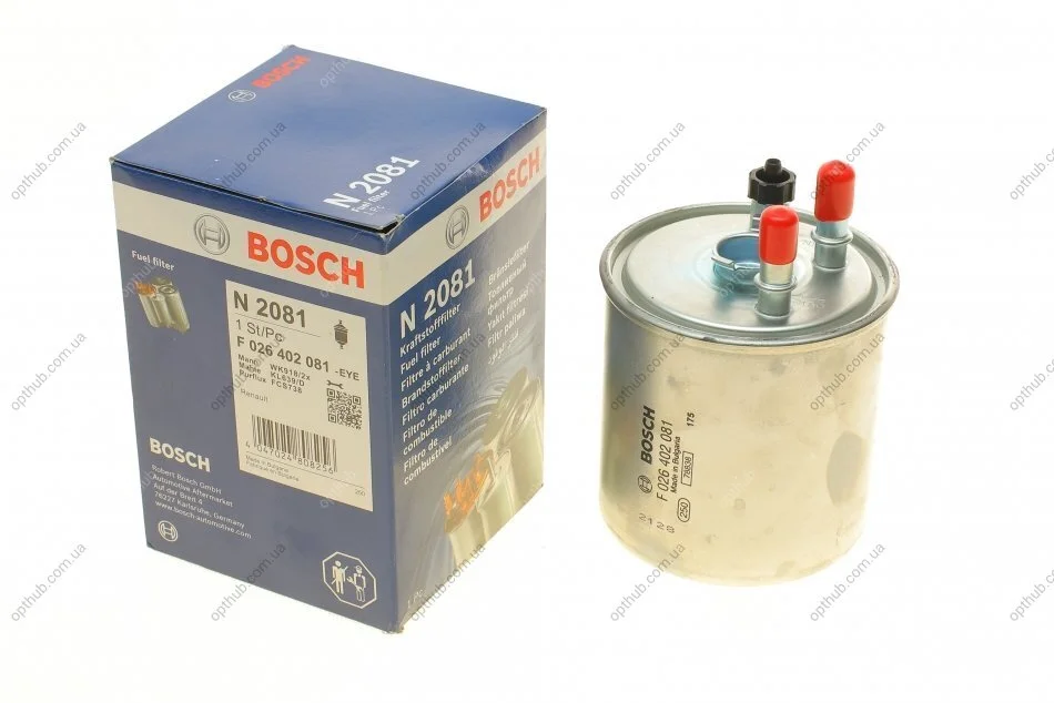 Фільтр паливний RENAULT KANGOO II, LAGUNA III 1.5-2.0 DCI 07- (вир-во) F026402081 BOSCH F 026 402 081 (фото 1)