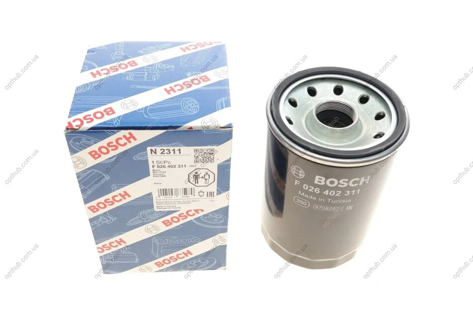 Фільтр паливний Volvo 9700/9900/FM/B11/Renault Trucks C/D/K/T 7.7D-12.8D 03- F 026 402 311 (opt-om) BOSCH F026402311 (фото 1)