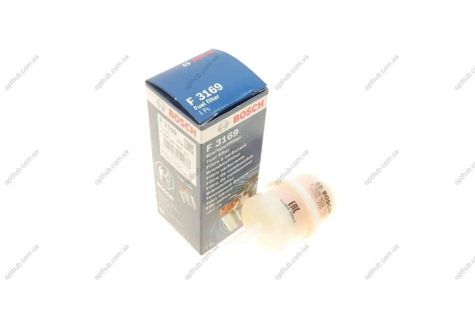 Фільтр паливний Audi 80/100 1.6-2.1-90/ВАЗ 2103/2105/2106 1.2-1.6 90- (d=6mm) (opt-om) BOSCH F 026 403 169 (фото 1)